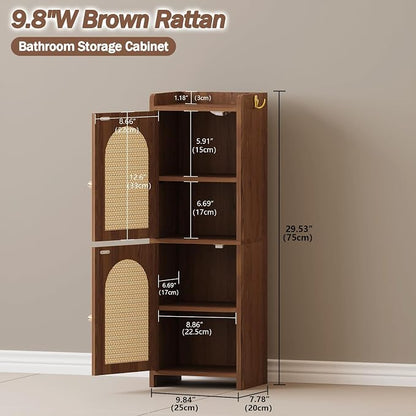 Arbuxzuy Rattan Bathroom Storage Cabinet - Image 3