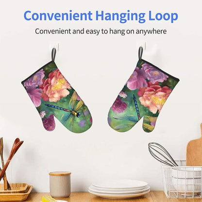 Oven Mitts Set of 2 Dragonfly Garden Spring Oven Glove Heat Resistant 500â„‰ - Image 5