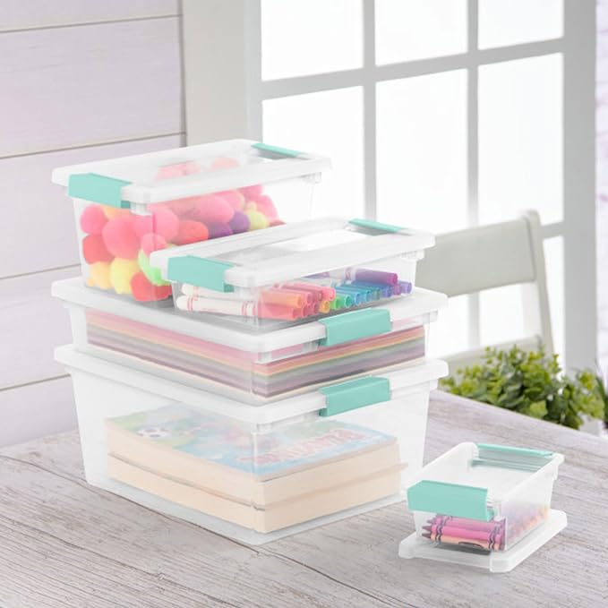 Sterilite 6-Pack Clip Box, Stackable Clear Plastic Bins - Image 8