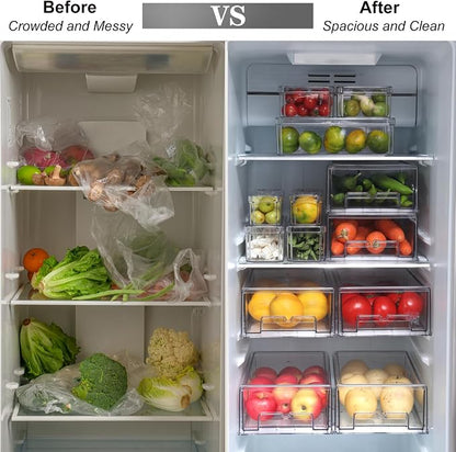 Taiuloo 2 Pack Stackable Refrigerator Organizer Bins - Image 5