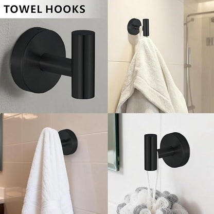 Bathroom Hardware Set Includes Towel Ring, Toilet Paper Holder and 2 Towel Hooks - Image 5