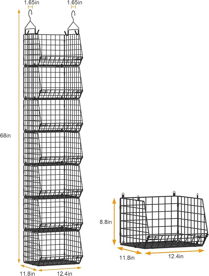 X-cosrack 7 Tier Foldable Hanging Closet Organizer and Storage, Wire Closet - Image 3