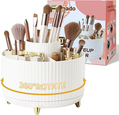 360° Rotating Desktop Women Brush Holder Organizer, Makeup Organizers Countertop by Unknown