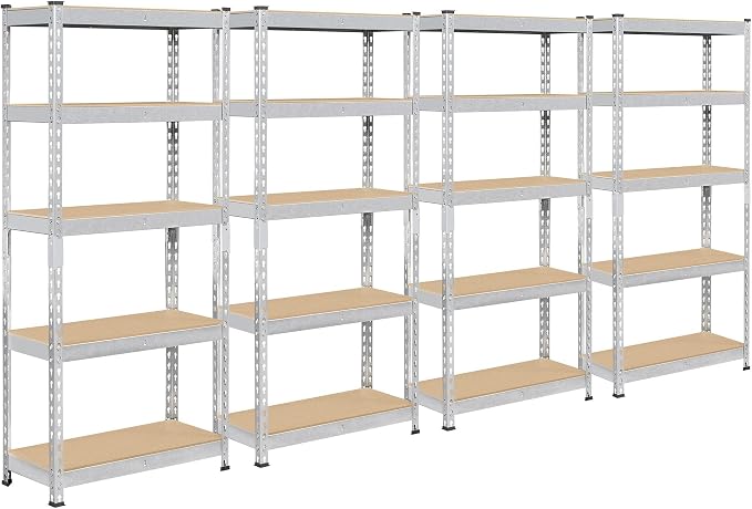 Topeakmart 4 PCS 5-Tier Utility Shelves, Metal Storage Shelves Garage Shelving by Topeakmart