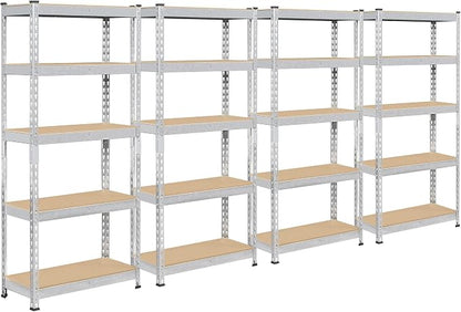 Topeakmart 4 PCS 5-Tier Utility Shelves, Metal Storage Shelves Garage Shelving by Topeakmart