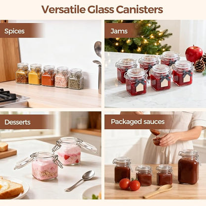 ComSaf Set of 6 Square Glass Spice Jars - Image 7