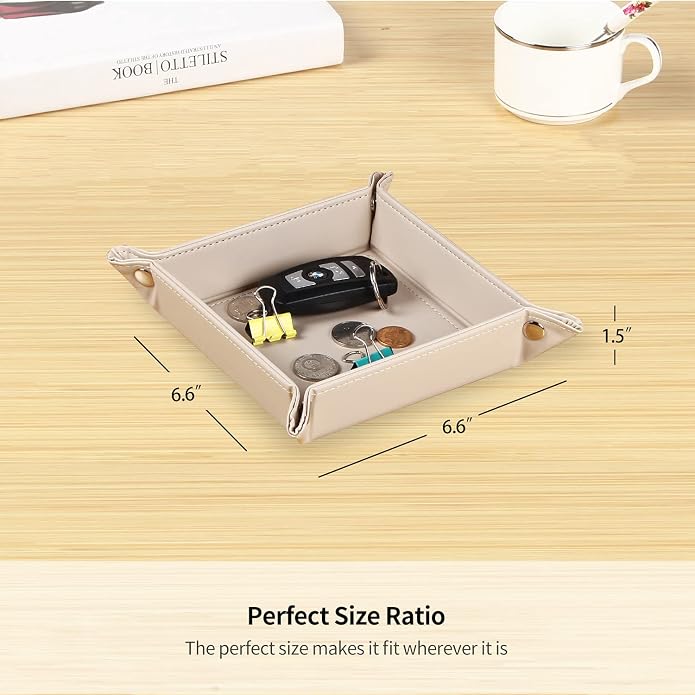 YAPISHI Key Dish Bowl for Men, Entryway Catchall Holder Bedside Table Valet - Image 3