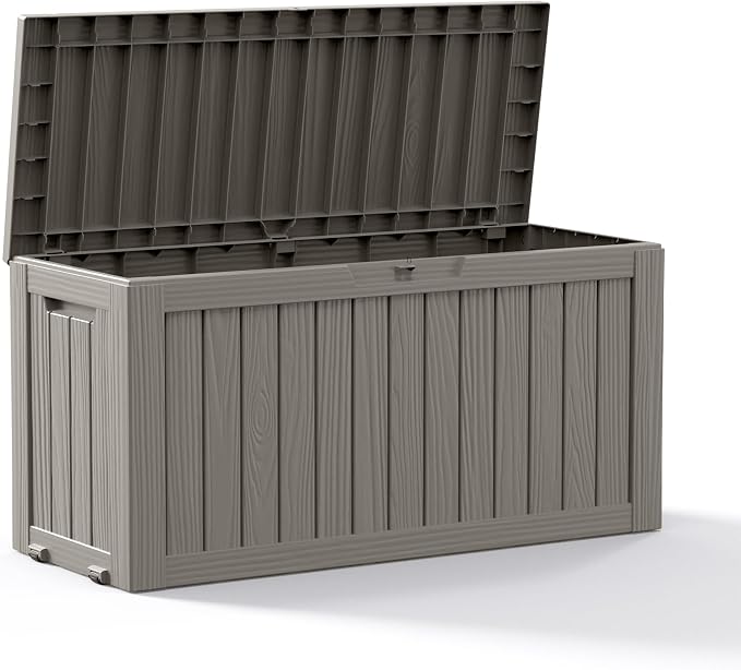 75 Gallon Outdoor Storage Box, Resin Deck Boxes Waterproof, Indoor Outdoor Bin by GGYI