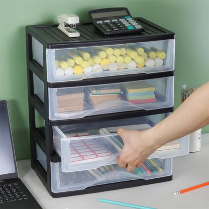 BYCY Medium 4 Drawer Clear Stacking Desktop Organizer - Image 4