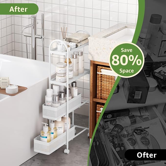 KINGRACK 4-Tier Slim Storage Cart - Image 8