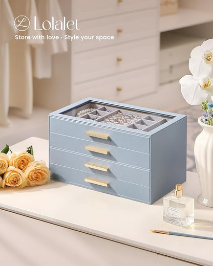 Lolalet Jewelry Box Organizer, 4-Layer Jewelry Organizers and Storage Case - Image 4