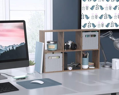 ClosetMaid Mini 6-Cube Desktop or Wall Mount Organizer, Weathered Teak - Image 9