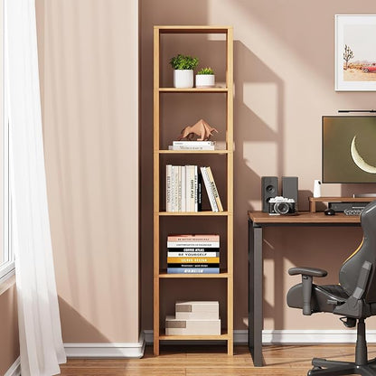 TUTOTAK Bookshelf, 6-Tier Tall Narrow Book Shelf - Image 4