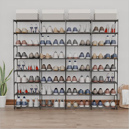 SMILHELTD Large Shoe Rack 4 Row 8 Tier by SMILHELTD