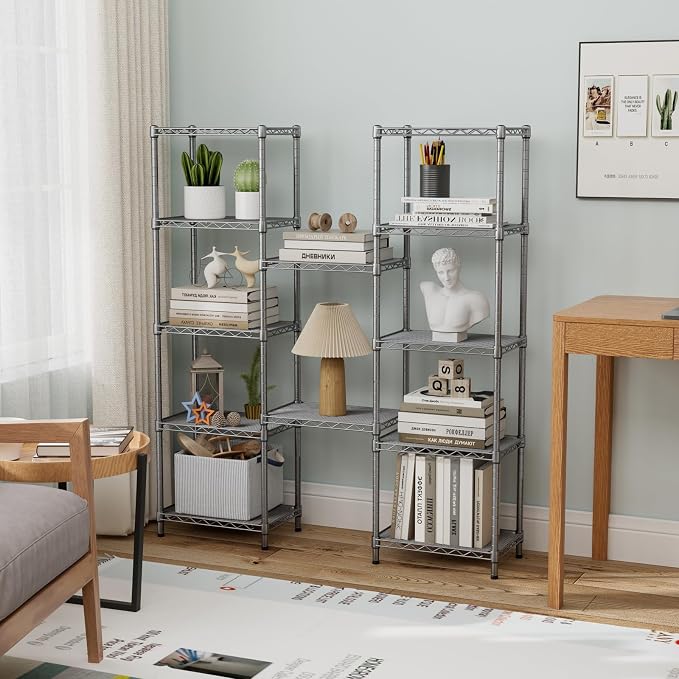 Small 5 tire Shelves Storage Wire Shelving Unit Metal Shelf Adjustable - Image 7