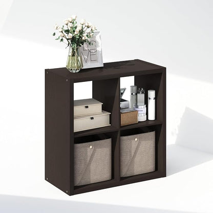 Furinno Cubic Extra Thick 4-Cube Closet Organizers and Storage, Dark Oak | 14.6 - Image 5