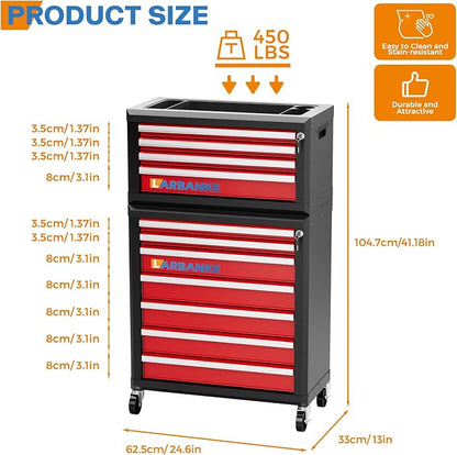 LARBANKE 11-Drawer Rolling Tool Chest, - Image 3