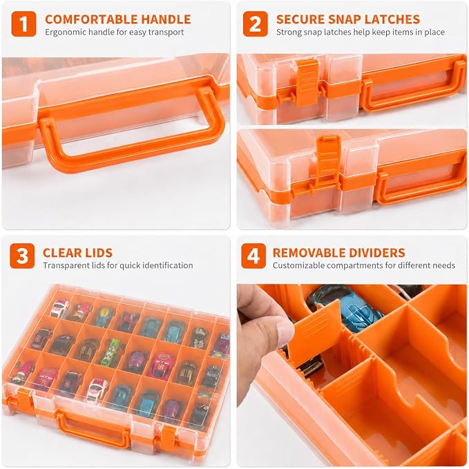 Toy Car Storage Case for Hot Wheels for Matchbox Cars, 48-Slot Organizer | - Image 6