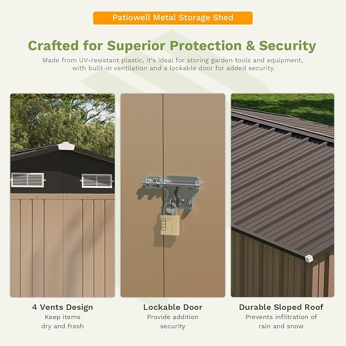 Patiowell 10 x 12 FT Outdoor Storage Shed - Image 5