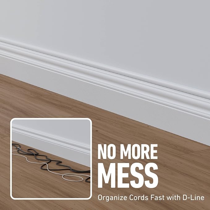 D-Line Half Round Cord Hider, Patented Cable Cover, Hide TV Wall Mount Wires - Image 5