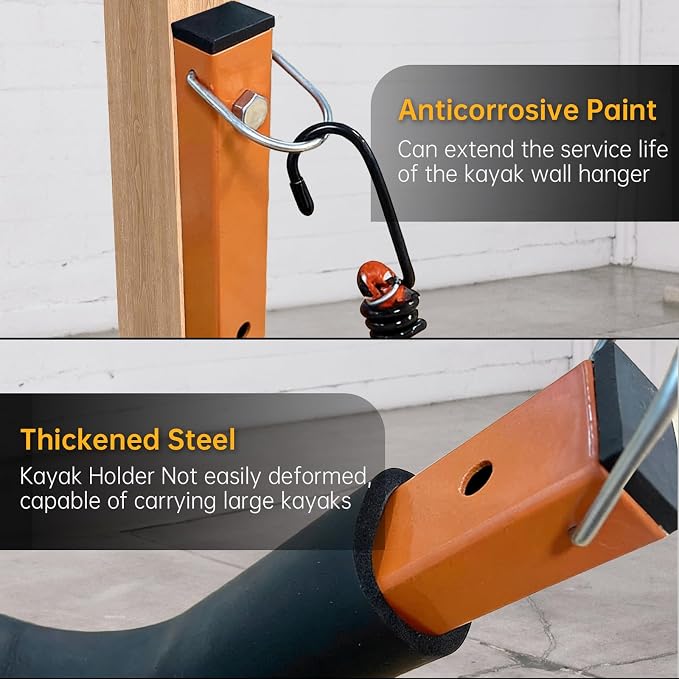 Large Heavy Duty Kayak Wall Mount & Kayak Storage Rack, Garage Hooks - Image 4