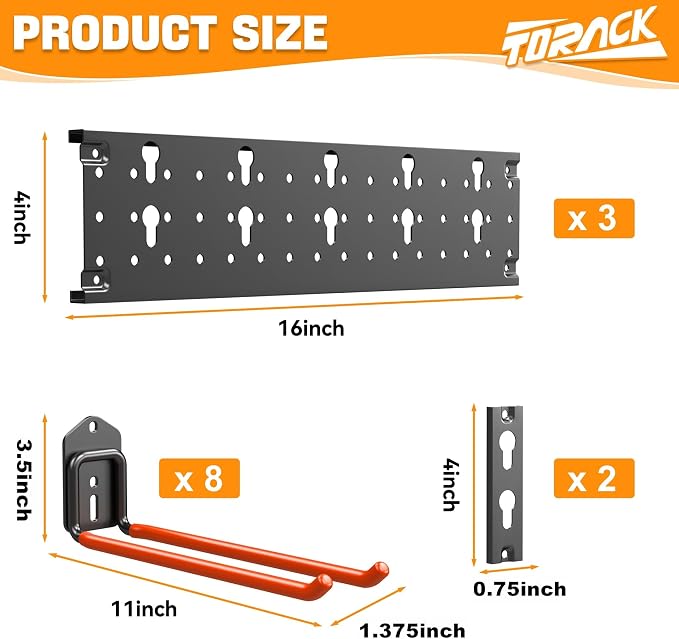 TORACK Garden Tool Organizer Wall Mounted, Garage Folding Chair Storage Rack - Image 3