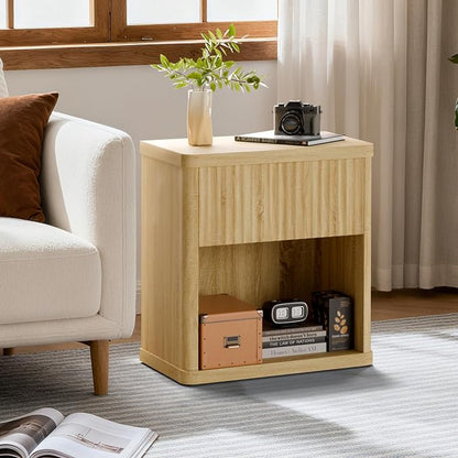 Fluted Nightstands Set of 2, Bedside Tables - Image 7