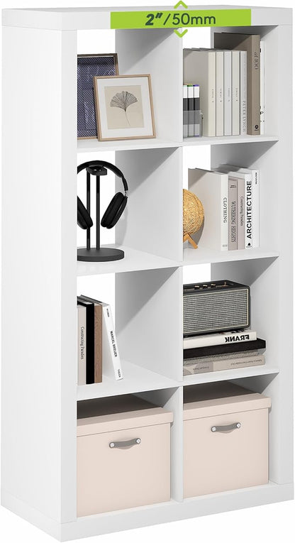 Furinno Cubicle Book Shelf, 8-Cube 2-Inch Super Thick Frame Bookshelf, by Furinno-FitsYourSpaceFitsYourBudget