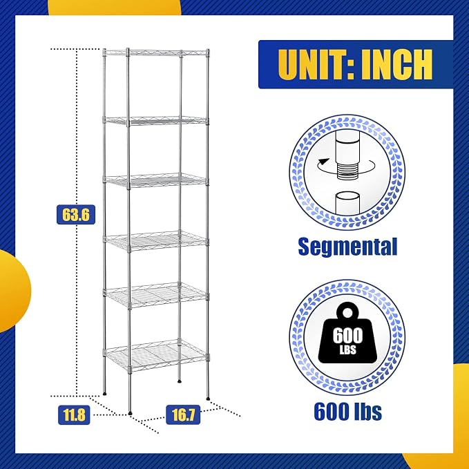 BestOffice Adjustable NSF-Certified Metal Shelf Wire Shelving Unit Storage - Image 3