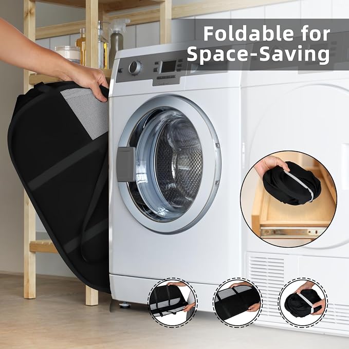 100L Collapsible Laundry Baskets, Tear Proof Pop Up Laundry Hamper - Image 3