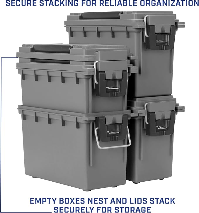 Sheffield Ammo Box Made in USA, Stackable Lockable Ammo Storage Box, Water & - Image 6
