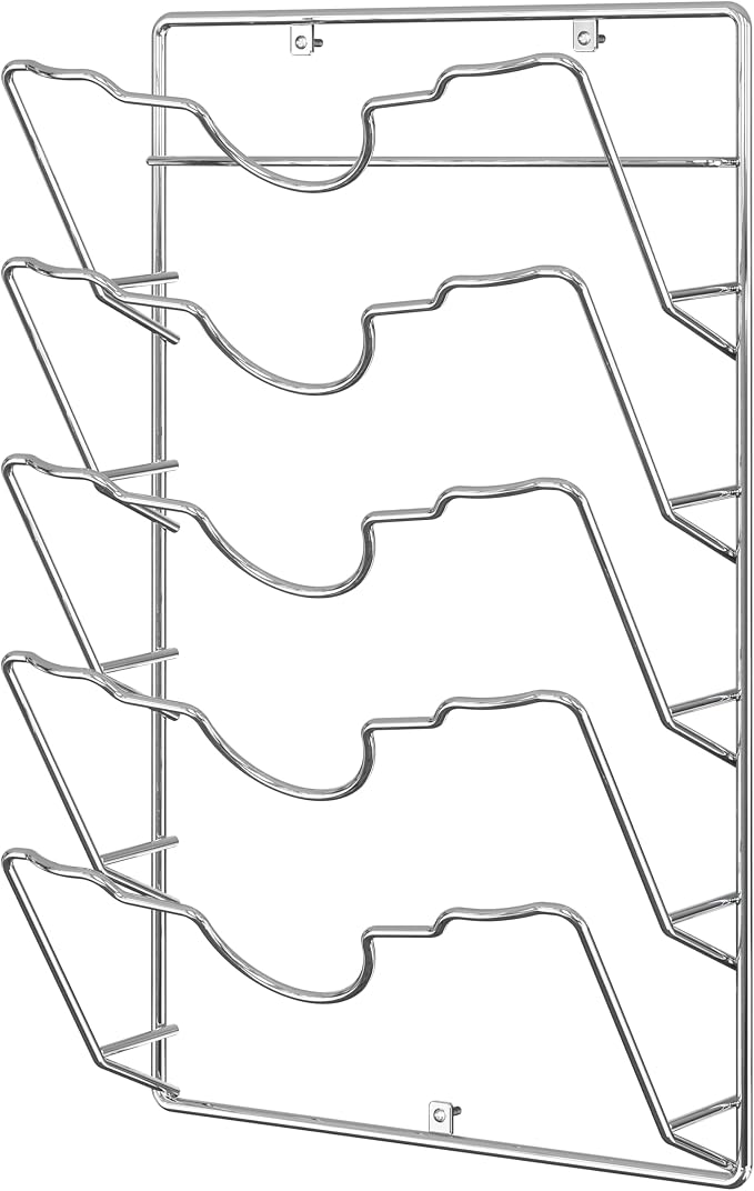 Simple Houseware Wall Door Mounted Pot Lid Rack, Chrome Finish - Image 4