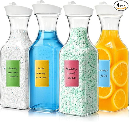 Goaste 4 Pack Laundry Detergent Dispenser, 54oz Laundry Soap Dispenser Bottle by Goaste