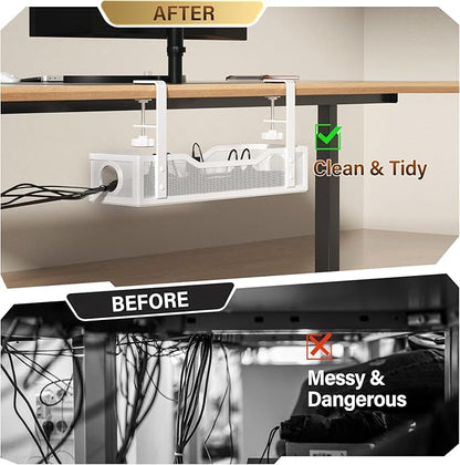 2 Pack Under Desk Cable Management Tray, Cinati Cord Organizers - Image 4