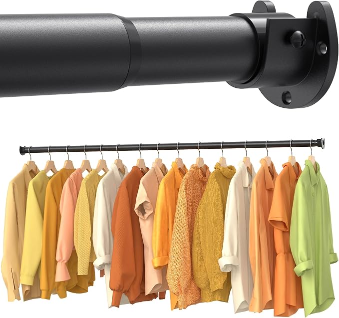 2 Pack Closet Rods for Hanging Clothes, 17-28 Inch No-Cut Stepless Adjustable by Unknown