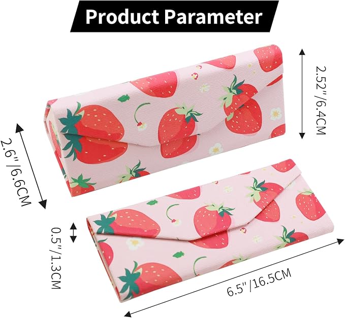 Foldable Glasses Case, Magnetic PU Leahter Sunglasses Case, Cute Hard Shell - Image 6