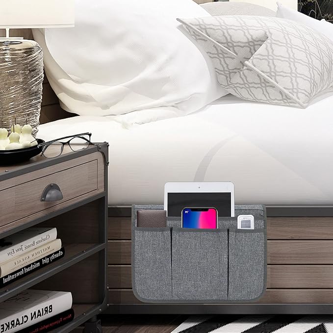 Bedside Caddy Bedside Storage Organizer Magazine Phone Tablet iPad Remote Holder - Image 6