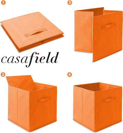 Casafield Set of 6 Collapsible Fabric Cube Storage Bins, Cubby Organizers & More - Image 6