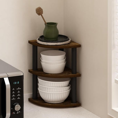 Furinno Turn-N-Tube Kitchen Countertop Organizer, 3-Tier Corner Countertop - Image 2
