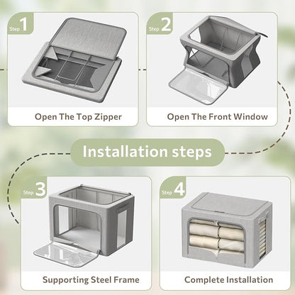 FHSQX 3 Pack Clothes Storage Bins - Image 6