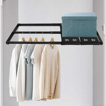 Expandable Closet Shelf, 16-24 Inches Metal Closet Rod Organizers and Storage by Qufiona