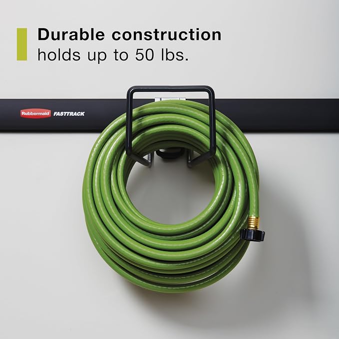 Rubbermaid Garage FastTrack Hose Hook Satin Nickel Wall Mounted Storage System - Image 3