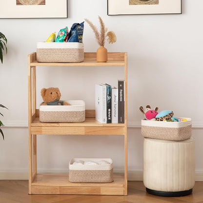 OIAHOMY 4 Pack Storage Baskets for Organizing, Small Bins for Shelves, Cute - Image 6