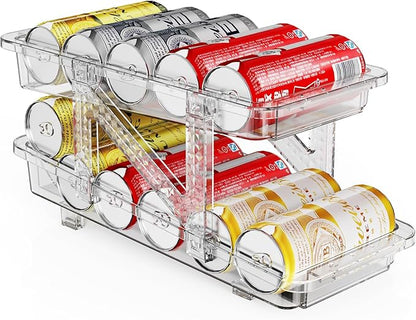 Soda Can Dispenser for Refrigerator Can Holders for Fridge, Adjustable Width by HomeLivingKitchenOrganiza