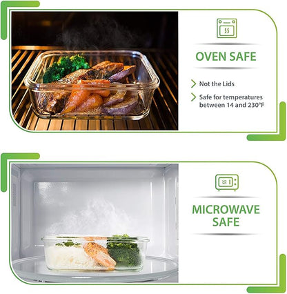 PrepNaturals 5 Pack 30oz Glass Meal Prep Containers - Image 3