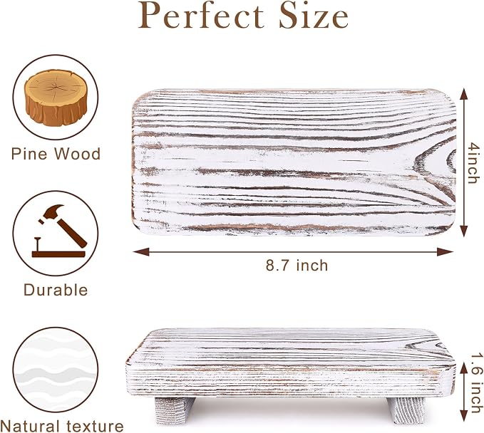 Bathroom Counter Organizer Wooden Display Stand White Pedestal Stand Kitchen - Image 6