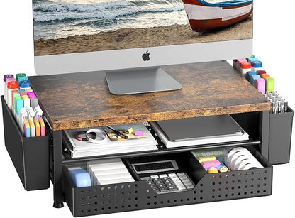 Monitor Riser, Laptop Stand for Desk, Office Desk Organizer and Accessories by Illuminatinglifewiththewarmthandloveoflight