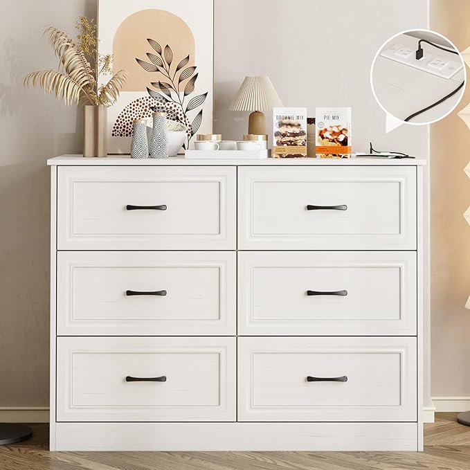 Fameill Dresser for Bedroom, 6 Drawer Wide Dresser Organizer by Fameill