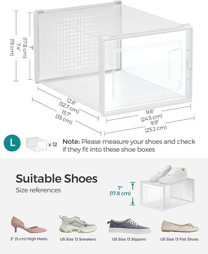 SONGMICS Shoe Boxes, Stackable Clear Plastic Boxes - Image 5