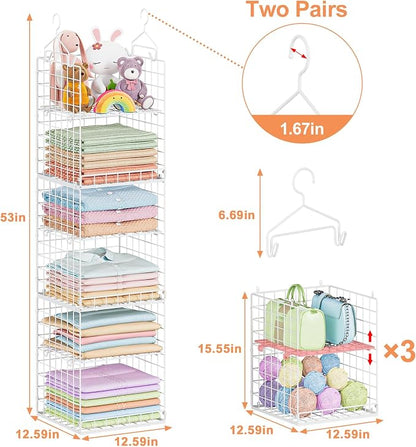 Yuyetuyo 6 Tier Raised-Height Hanging Closet Organizer, Stackable Sweater - Image 3